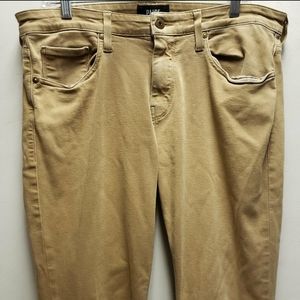 Mens 34x33 PAIGE Federal tan slim straight fit khaki/chino style pants